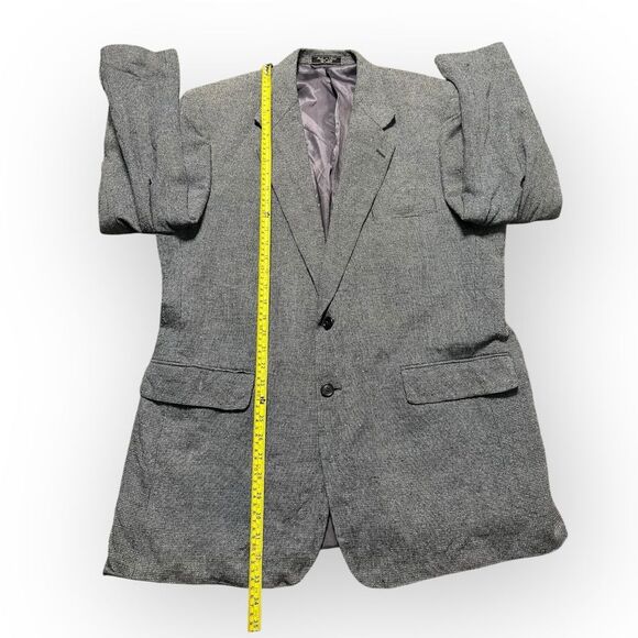 Gottschalks Blazer Men’s 46L Silk Gray Office Formal Classic Suit Jacket - Picture 6 of 7